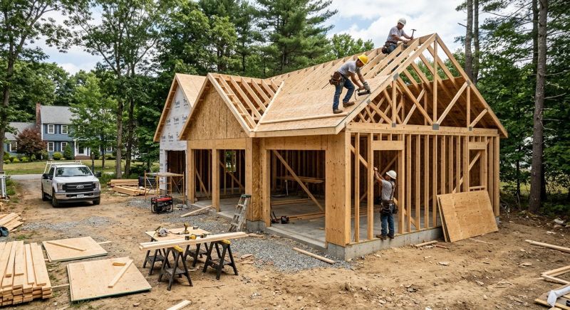 Two Story Garage Construction in Pearland, TX